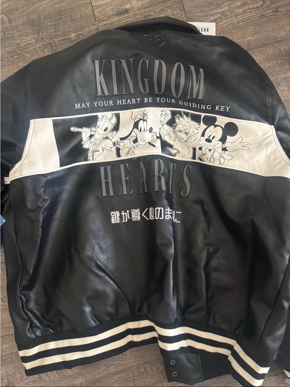D23 exclusive boxlunch Black and White Kingdom Hearts Graphic Varsity Jacket